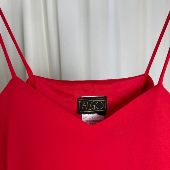 Vintage Algo Red Slip Dress Made in Canada size 11/12 - Picture 3 of 7